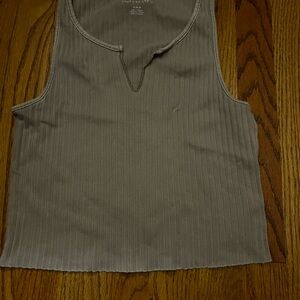 Women's Ribbed Tank Top - Taupe